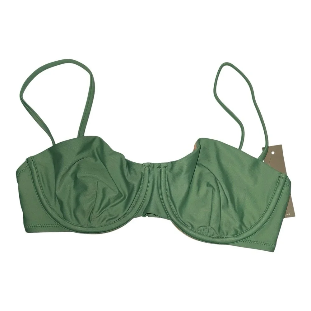 J.‎ Crew Balconette Underwire Bikini Top Size 32C Rustic Willow Green BX612 New